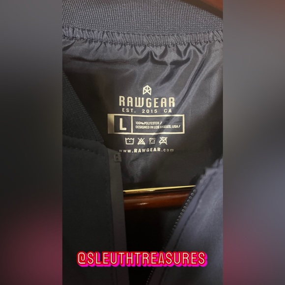 NWT Men’s Raw Gear Navy Blue Long Sleeve Full Zip Lightweight Jacket Size Large - Picture 5 of 7